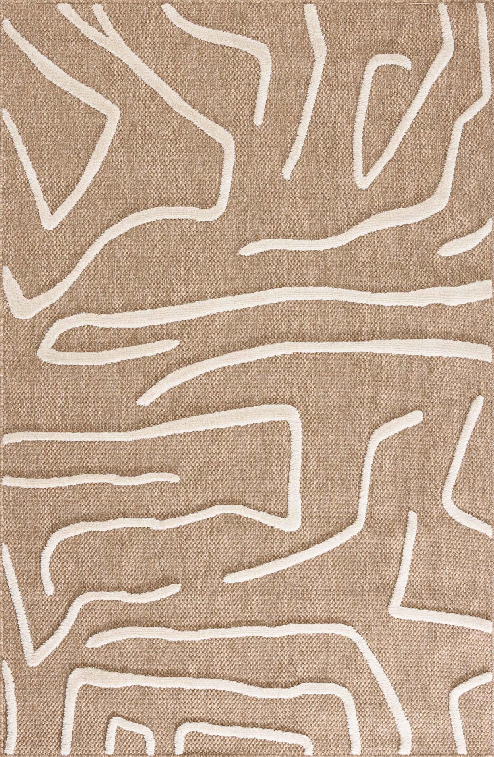 Tapis aspect jute motif géométrique blanc 80x150 cm