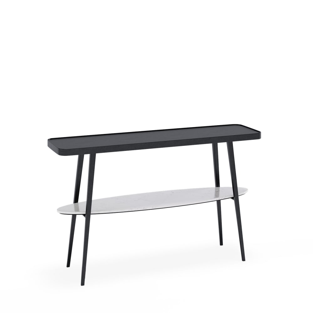 Console en métal noir - marbre