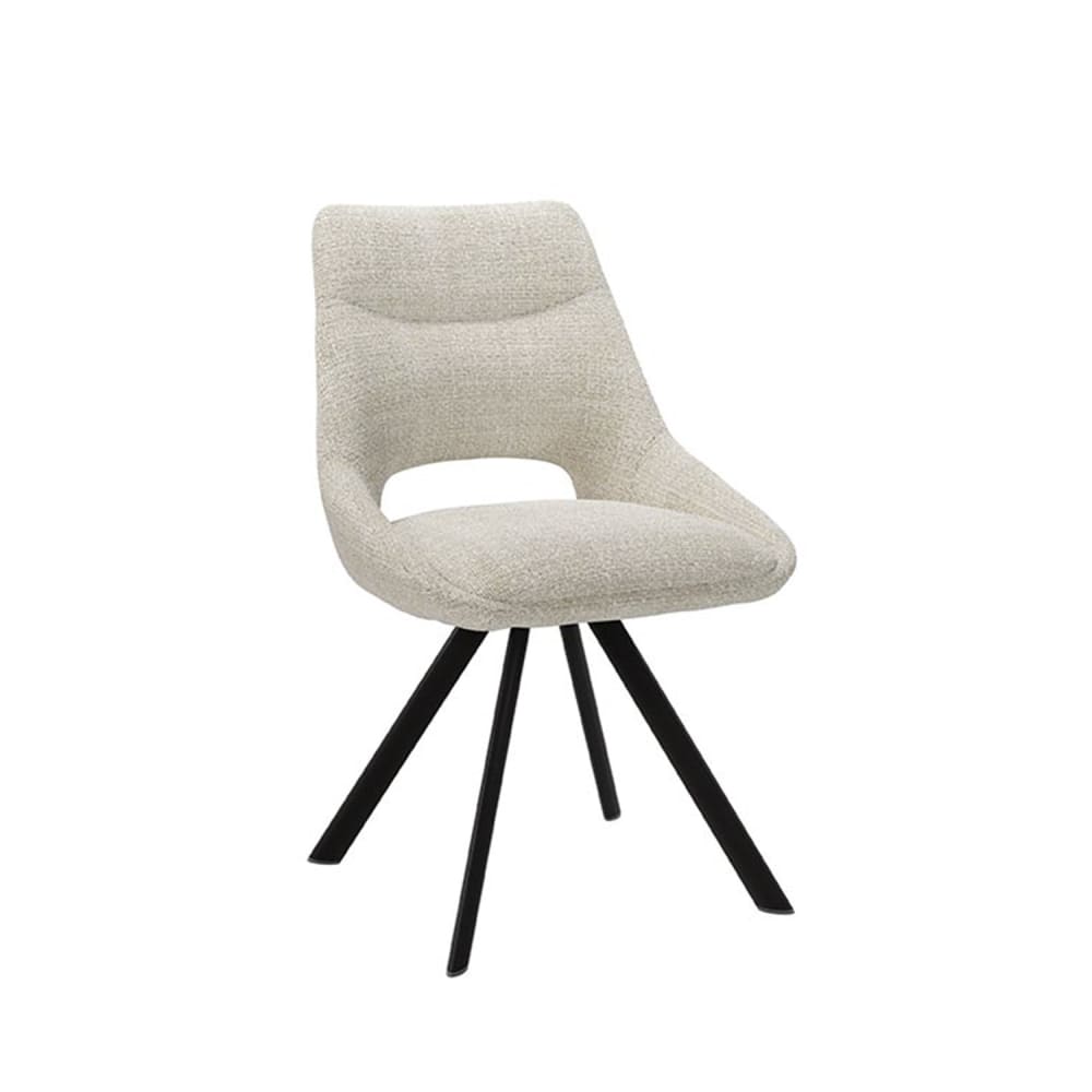 Koketto Home Beiger Stuhl aus meliertem Stoff mit niedrigen Armlehnen Beige Pes - Polyester