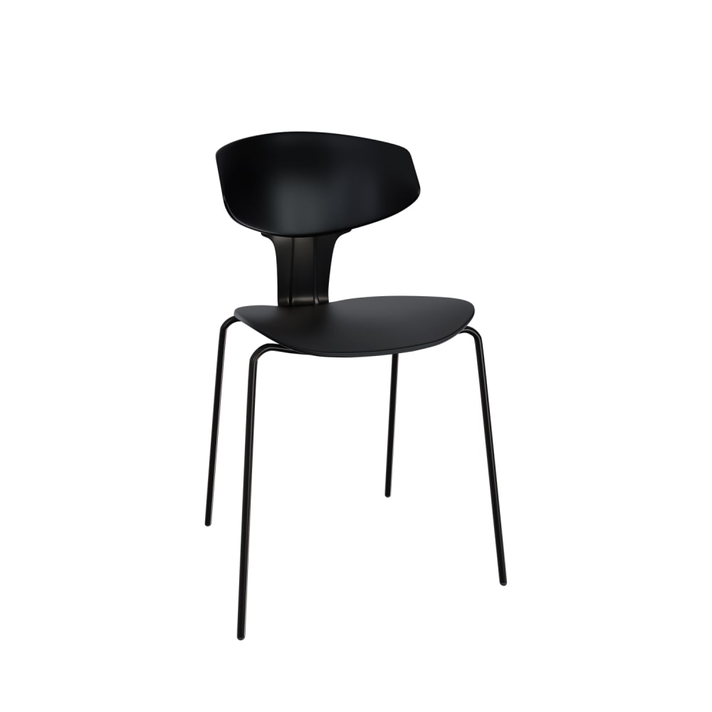 Koketto Home Moderner Stuhl aus Polypropylen mit Armlehnen in Schwarz. Schwarz Pvc - Polyvinlychlorid