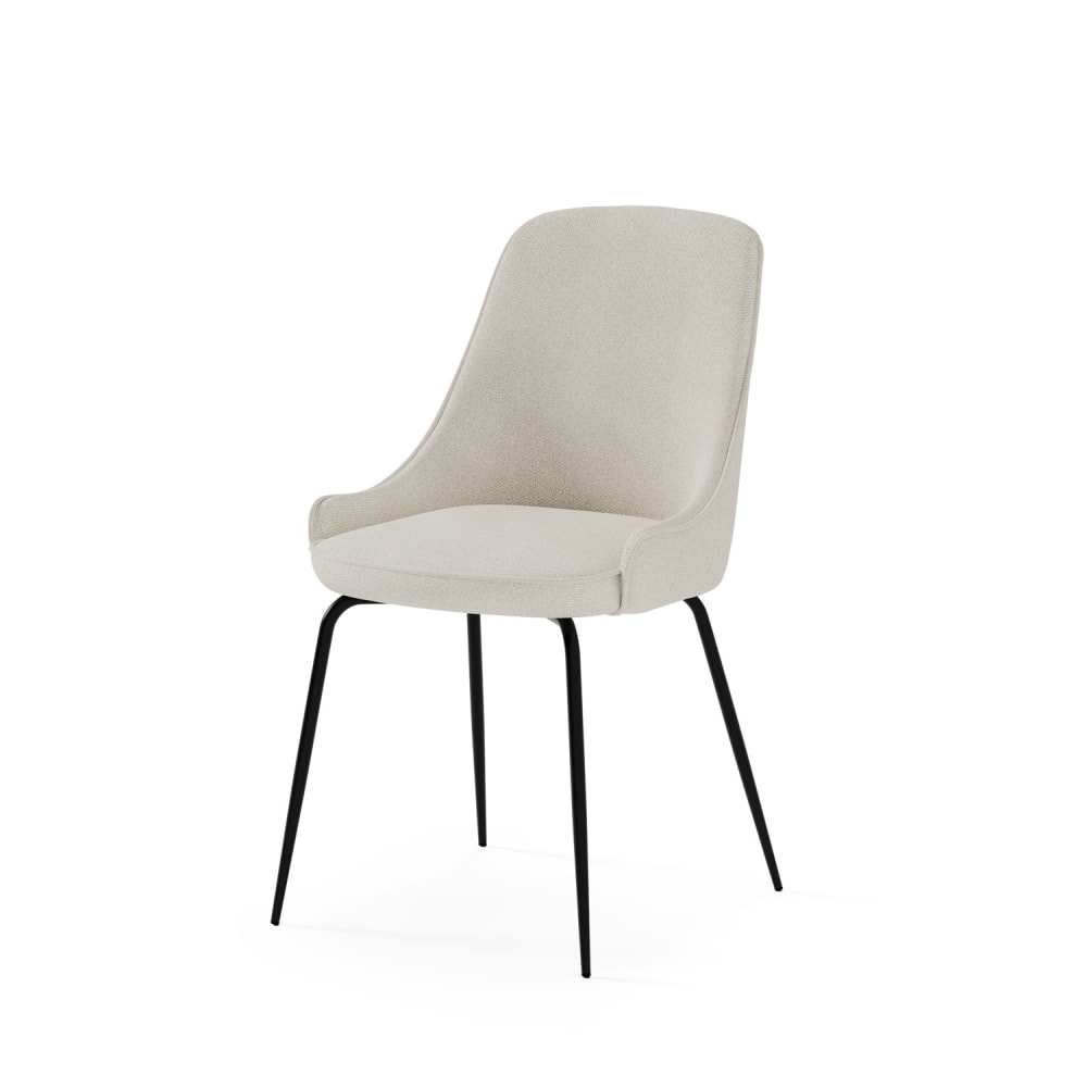 Koketto Home Polsterstuhl im Mid-Century-Stil mit braunen Details beige - Pes - Polyester