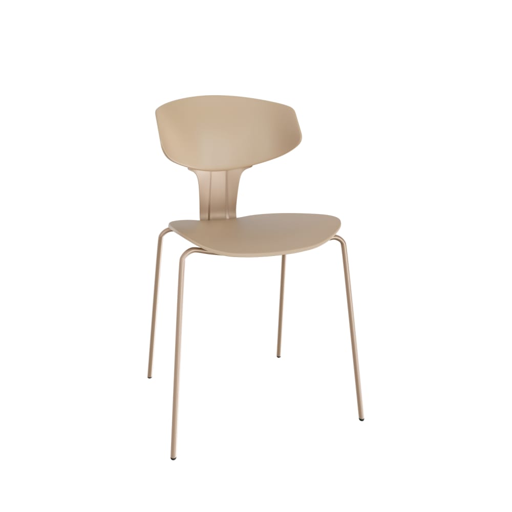 Koketto Home Moderner Stuhl aus Polypropylen in Beige. Beige Pvc - Polyvinlychlorid