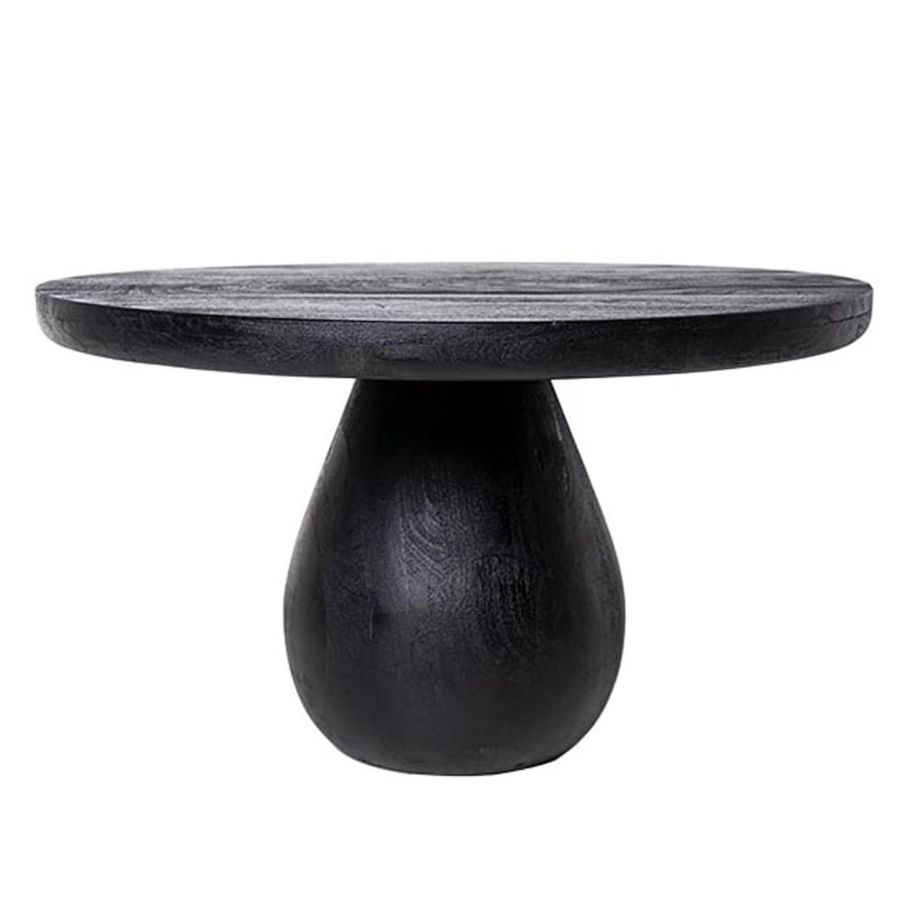 Koketto Home Runder Tisch aus Mangoholz, schwarz, kombinierbar, 80 cm - -