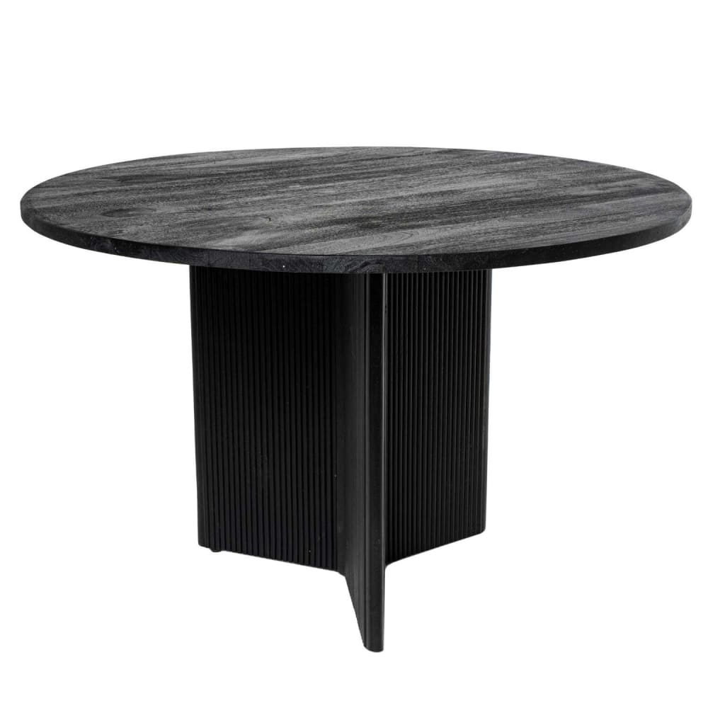 Koketto Home Runder Tisch Mangoholz mit schwarzer Oberfläche, 120 cm - -