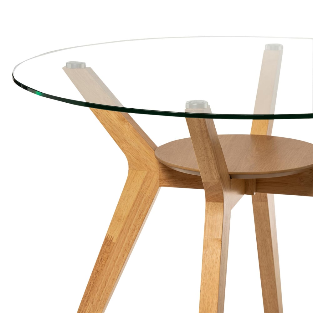 Esstisch rund Eiche mit Glasplatte, 100 cm - Maisons Du Monde