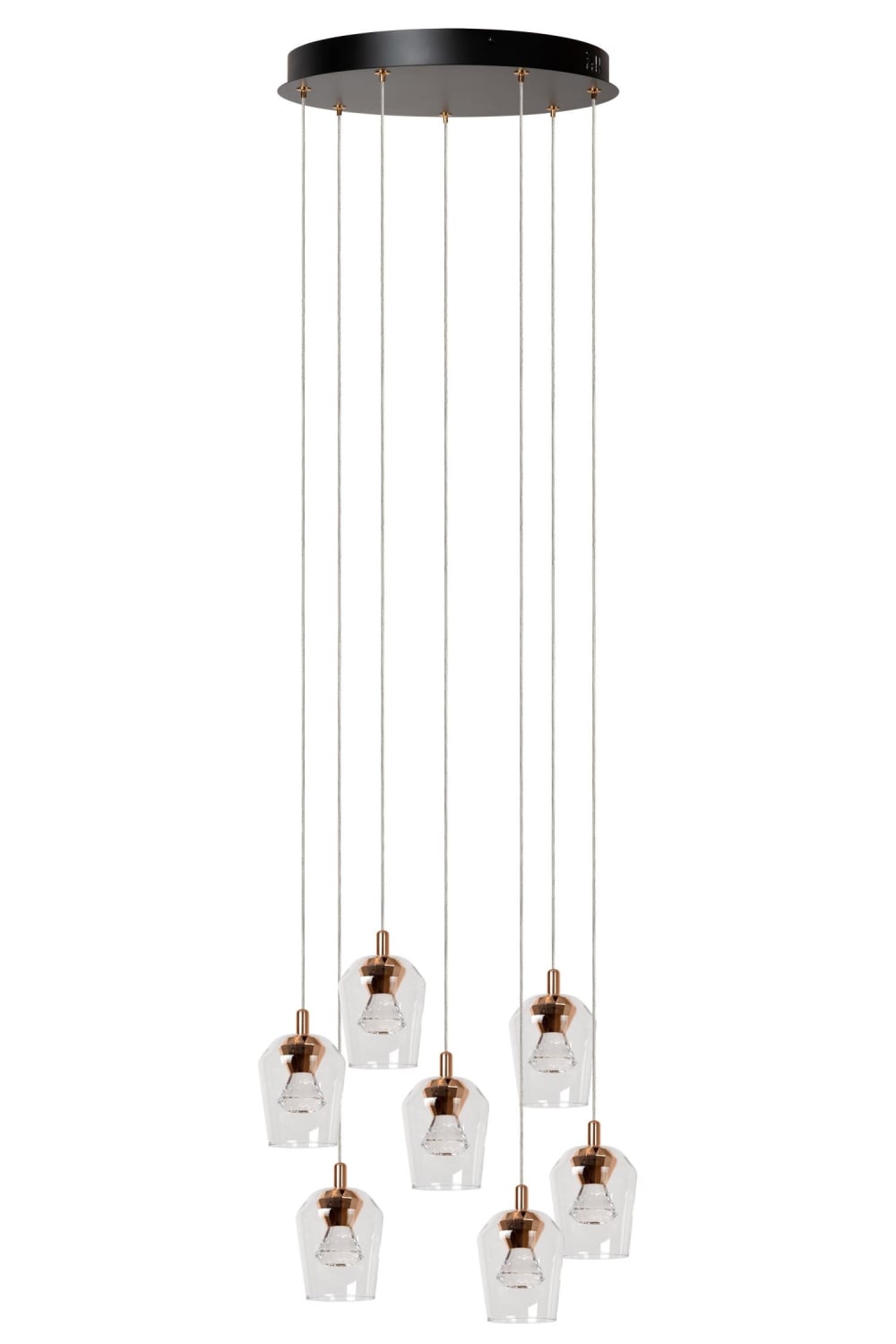 Suspension verre 7 lumières verre transparent 39 cm — vue 4