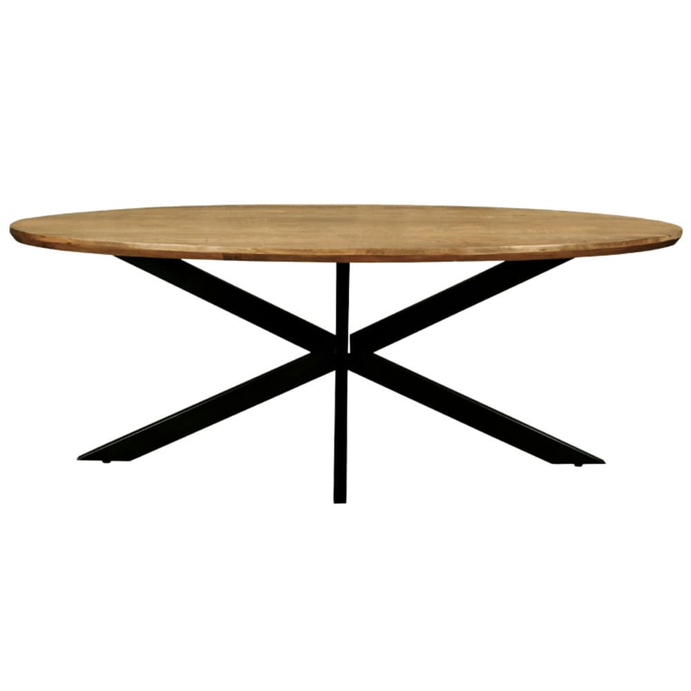 Table à manger ovale 10 personnes 240 cm en bois massif
