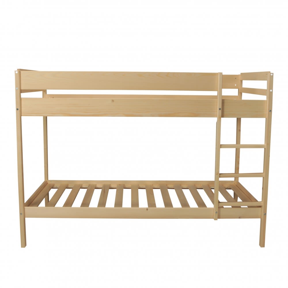Lit superposé brice 90x190 + 2 sommiers / bois clair (Weber industries) - Image 2
