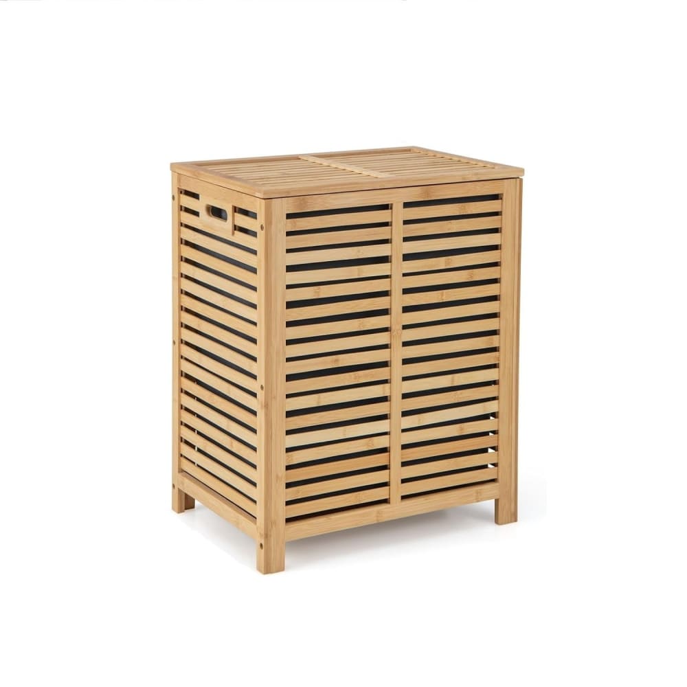 Giantex Wäschekorb aus Bambus 50x35x62cm, Natur Braun Bambus