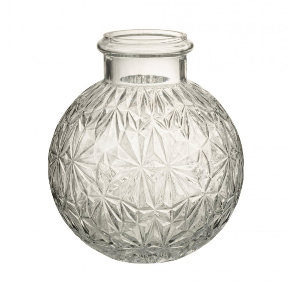 Vase boule en verre transparent L18xl18xH21cm