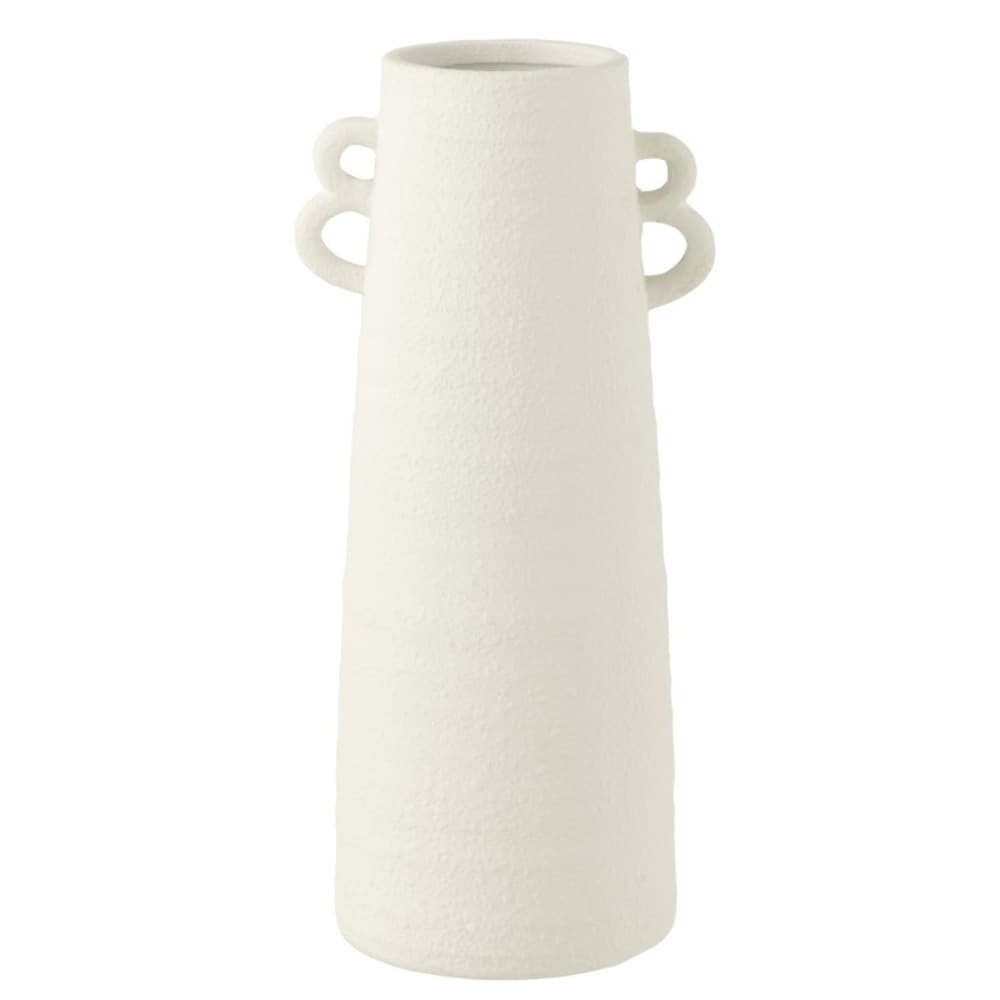 Vase en céramique blanche avec anses 20x17x44cm