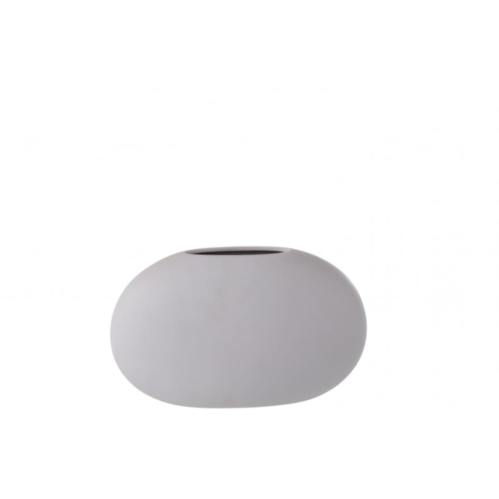 Vase boule ovale en céramique mauve 27x17x10 cm