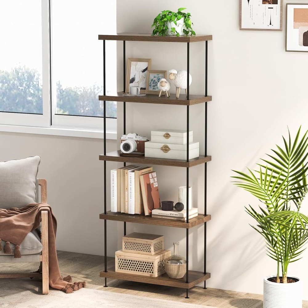 Bücherregal aus Holz 60x29,5x147cm, Walnuss - Maisons Du Monde