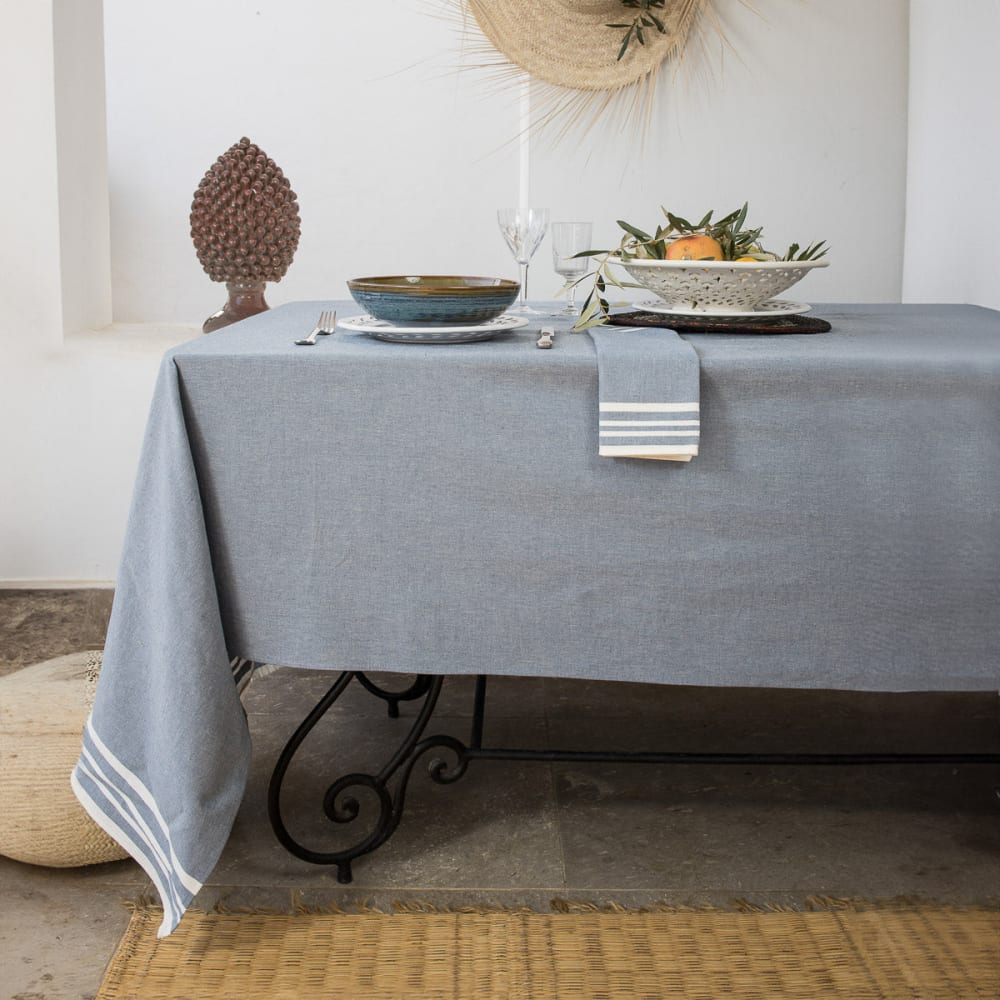 Nappe coton 150x250 bleu jean Nappe coton 150x250 bleu jean