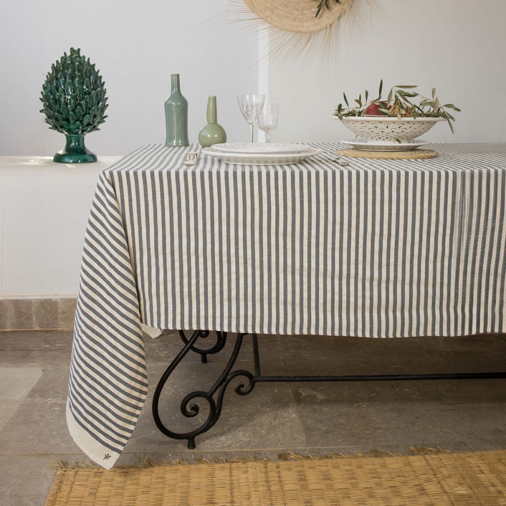 Nappe coton 180x350 bleu denim