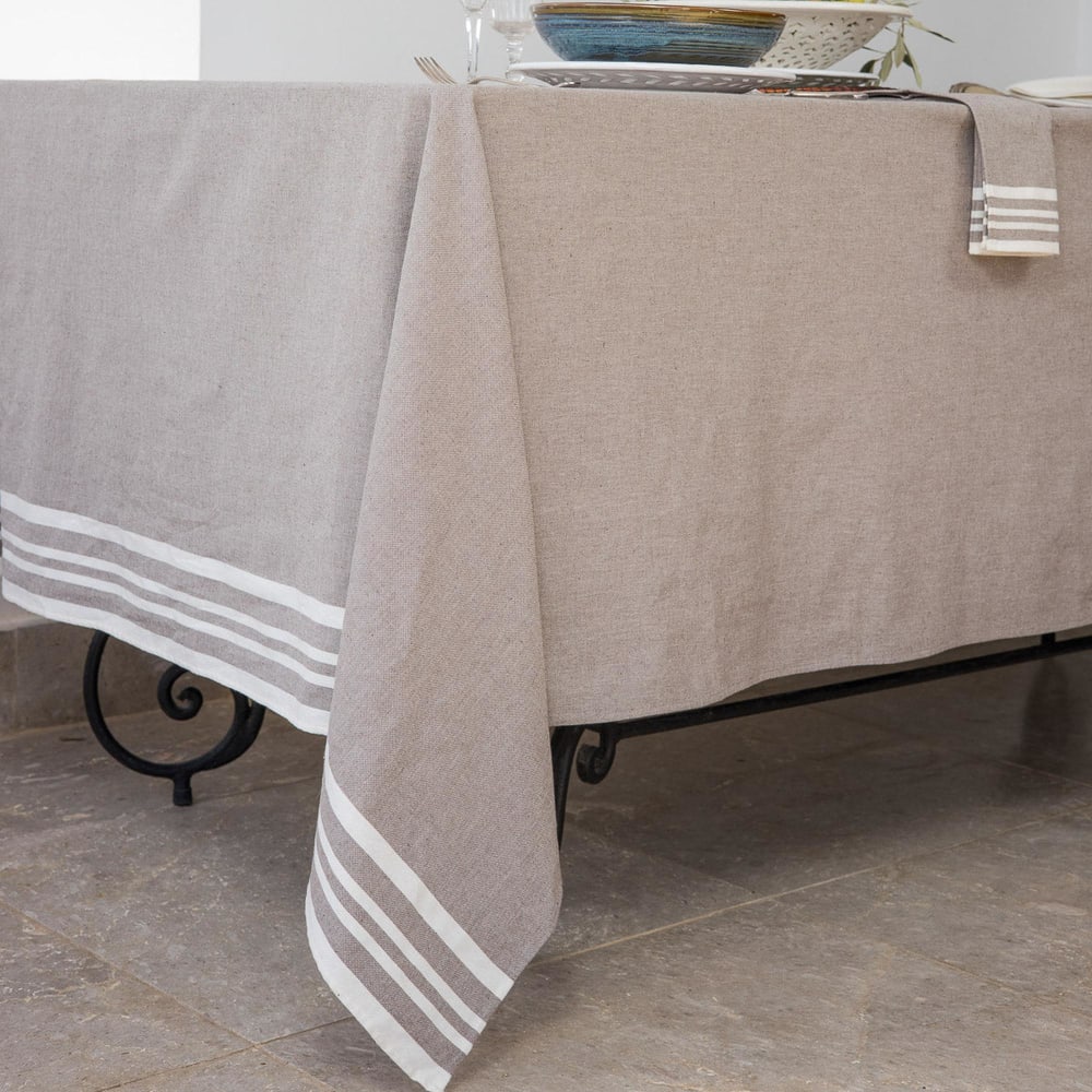 Tischdeckenset mit 8 Servietten aus Baumwolle 180x350 - Maisons