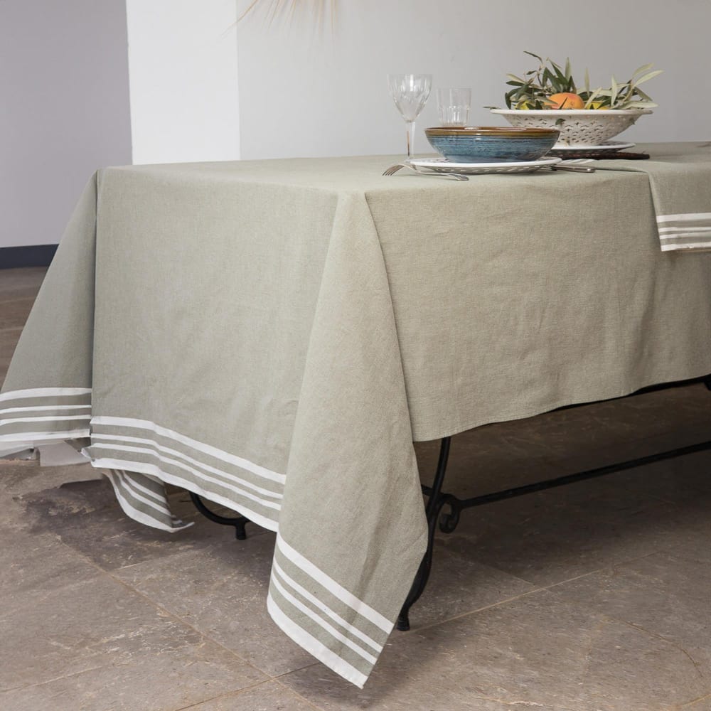 Nappe coton 150x250 vert olive — vue 3