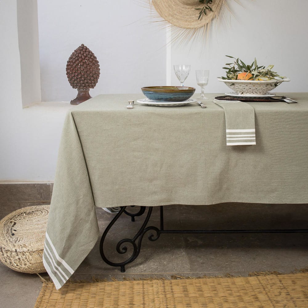 Nappe coton 150x250 vert olive — vue 4
