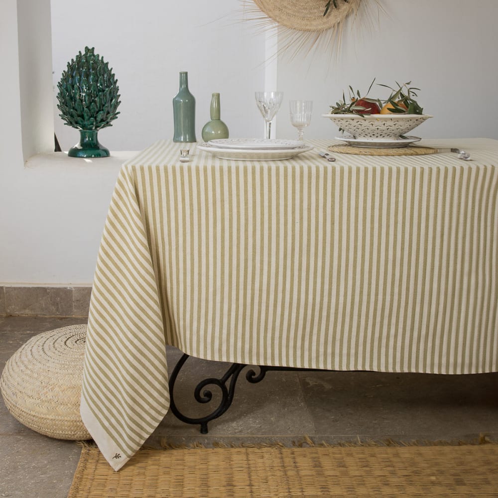 Nappe coton 180x300 vert tilleul