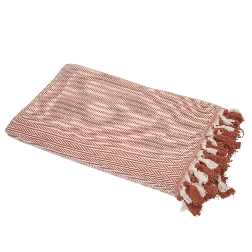 Manta plaid algodón rojo tejas 130x170