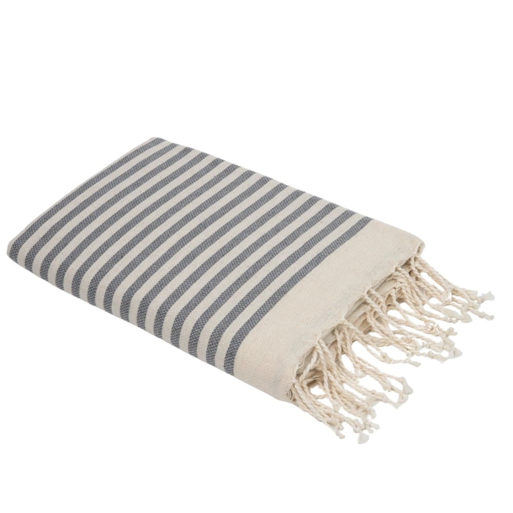 Fouta+coton+gris+moyen+100x200