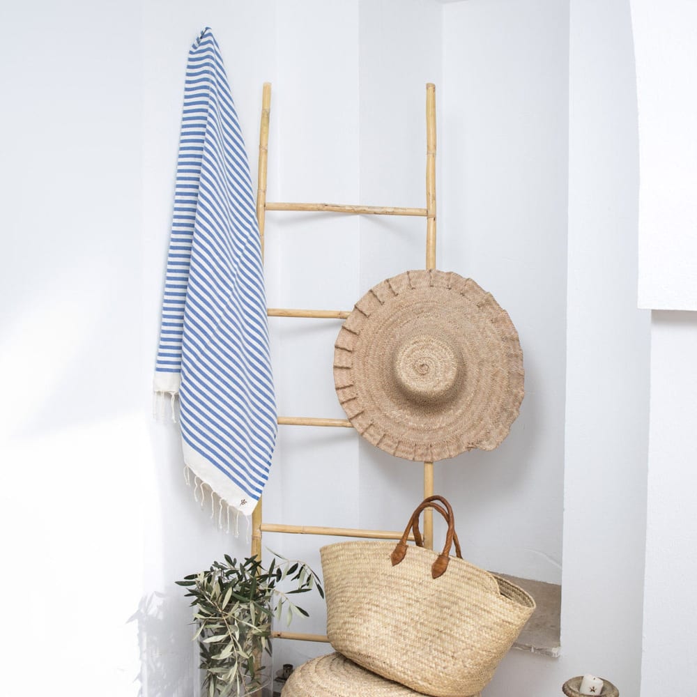 Fouta coton 100x200 bleu grec - Maisons du Monde