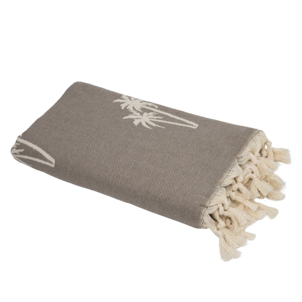 Fouta jacquard coton 100x200 taupe clair