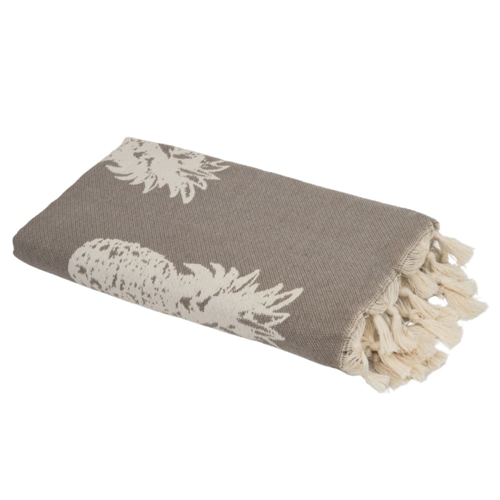 Fouta jacquard coton 100x200 taupe clair