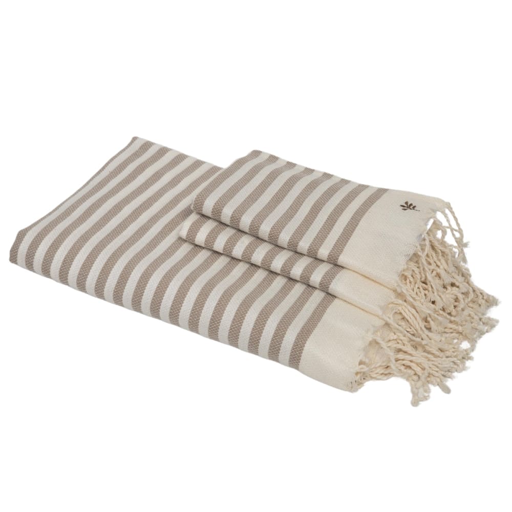 Foutas de bain (1+2) coton 100x200 taupe