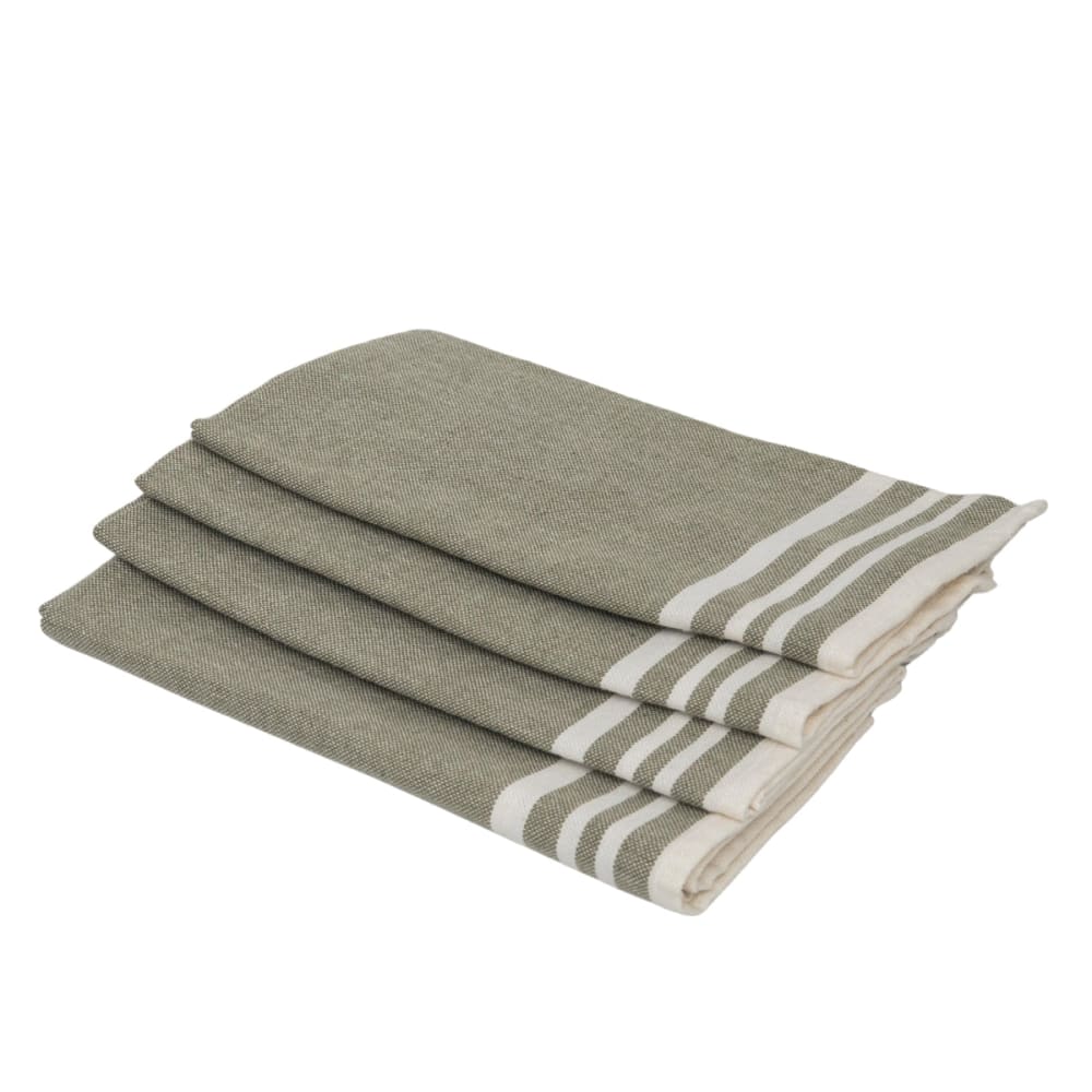 Lot de 4 serviettes de table coton 45x45 vert olive