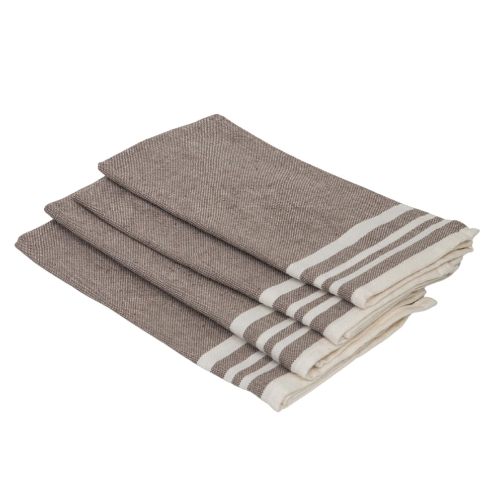 Lot de 4 serviettes de table coton 45x45 taupe