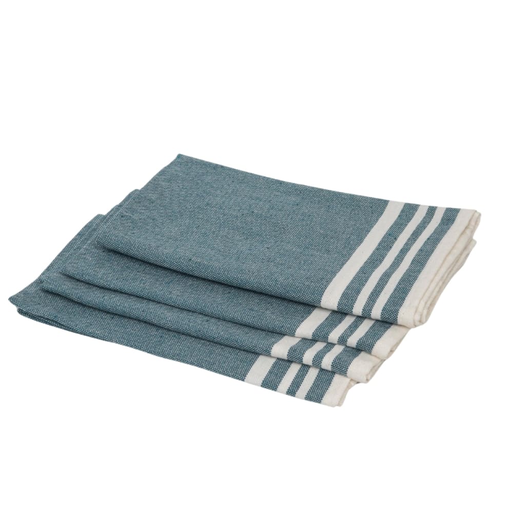 Lot de 4 serviettes de table coton 45x45 bleu pétrole