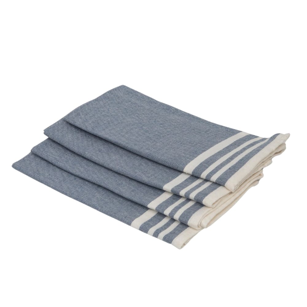 Lot de 4 serviettes de table coton 45x45 bleu jean