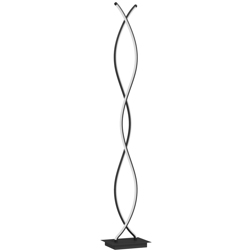 Homcom LED-Spiral-Design-Lampe, 140cm, Aluminium&Akryl schwarz - Aluminium