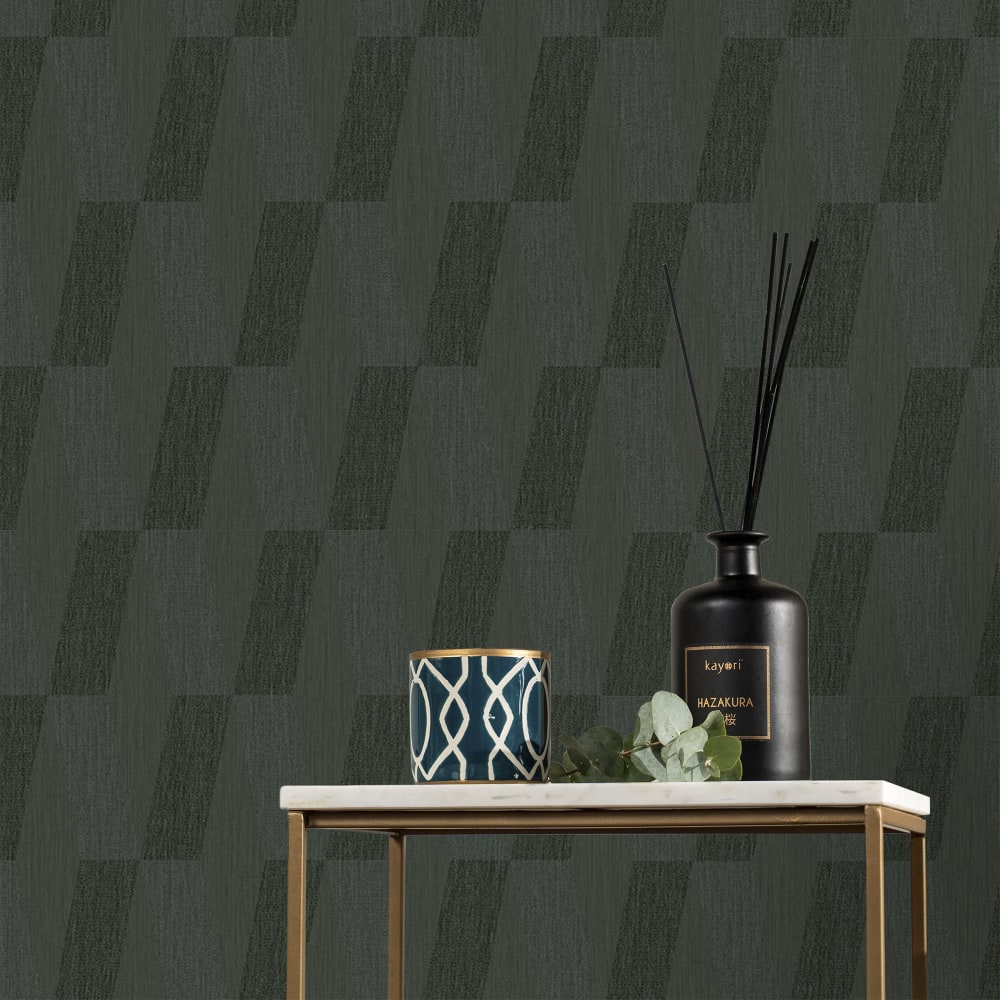 Papier peint maillage vert grisé 1005x52cm — vue 4