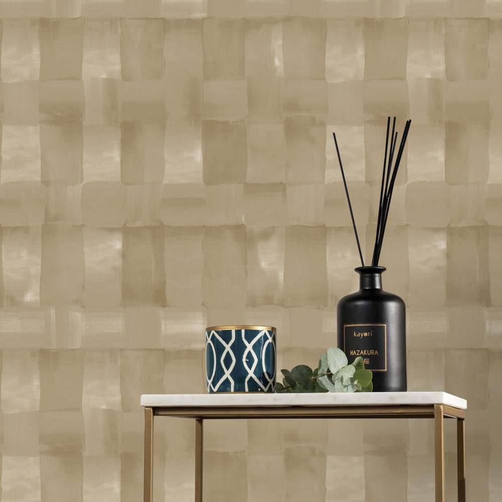 Papier peint motif damier doré 1005x52cm — vue 4