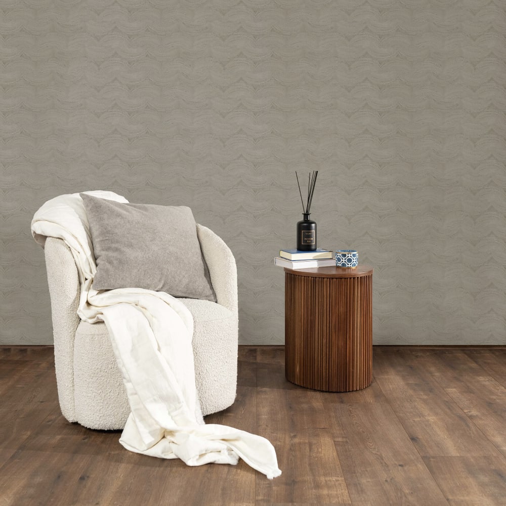 Papier peint motif ondulé gris 1005x52cm — vue 4