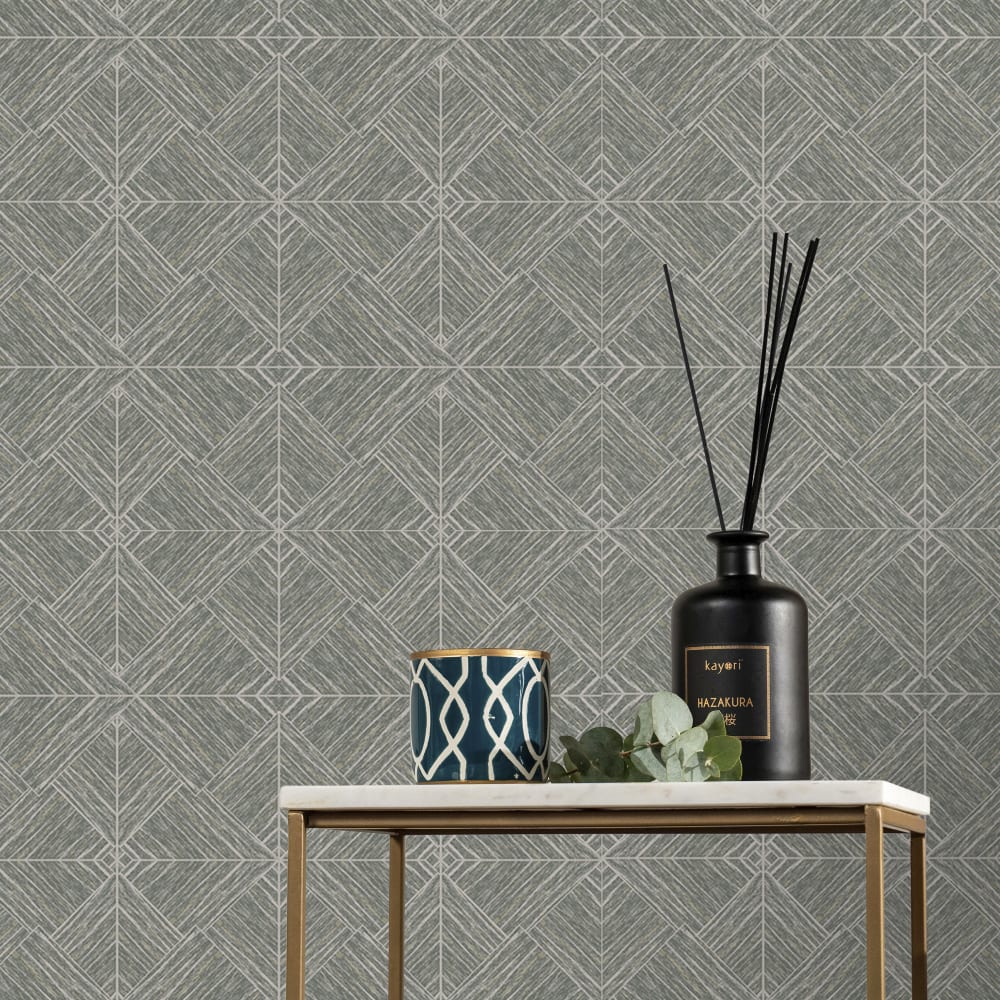 Papier peint motif graphique bleuté 1005x52cm — vue 4