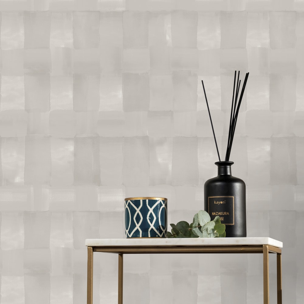 Papier peint motif damier gris 1005x52cm — vue 4