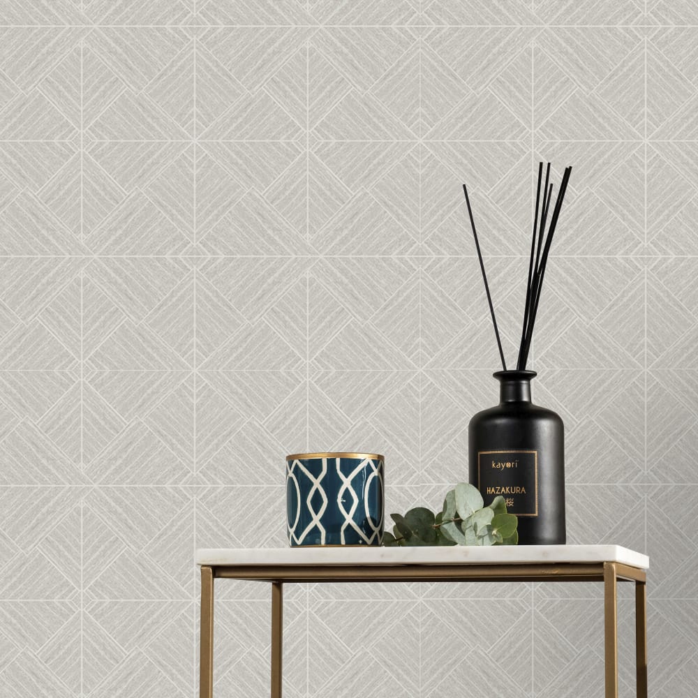 Papier peint motif graphique gris 1005x52cm — vue 4