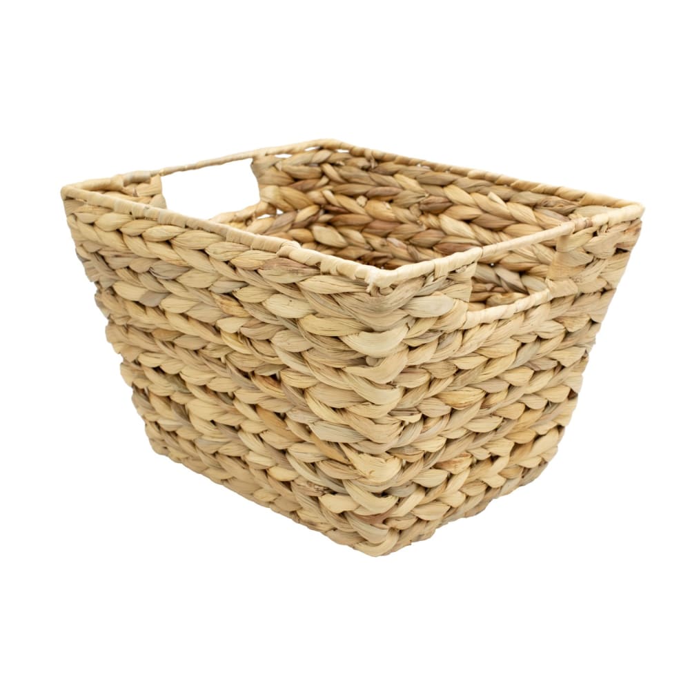 Panier de rangement poignées jacinthe d'eau naturelle 28 x 23 x 18 cm Panier de rangement poignées jacinthe d'eau naturelle 28 x 23 x 18 cm