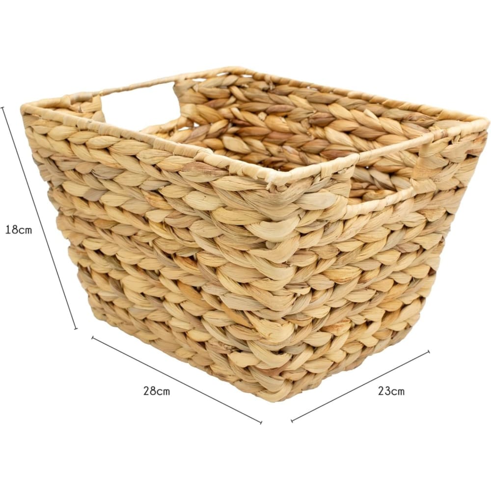 Panier de rangement poignées jacinthe d'eau naturelle 28 x 23 x 18 cm - Maisons du Monde