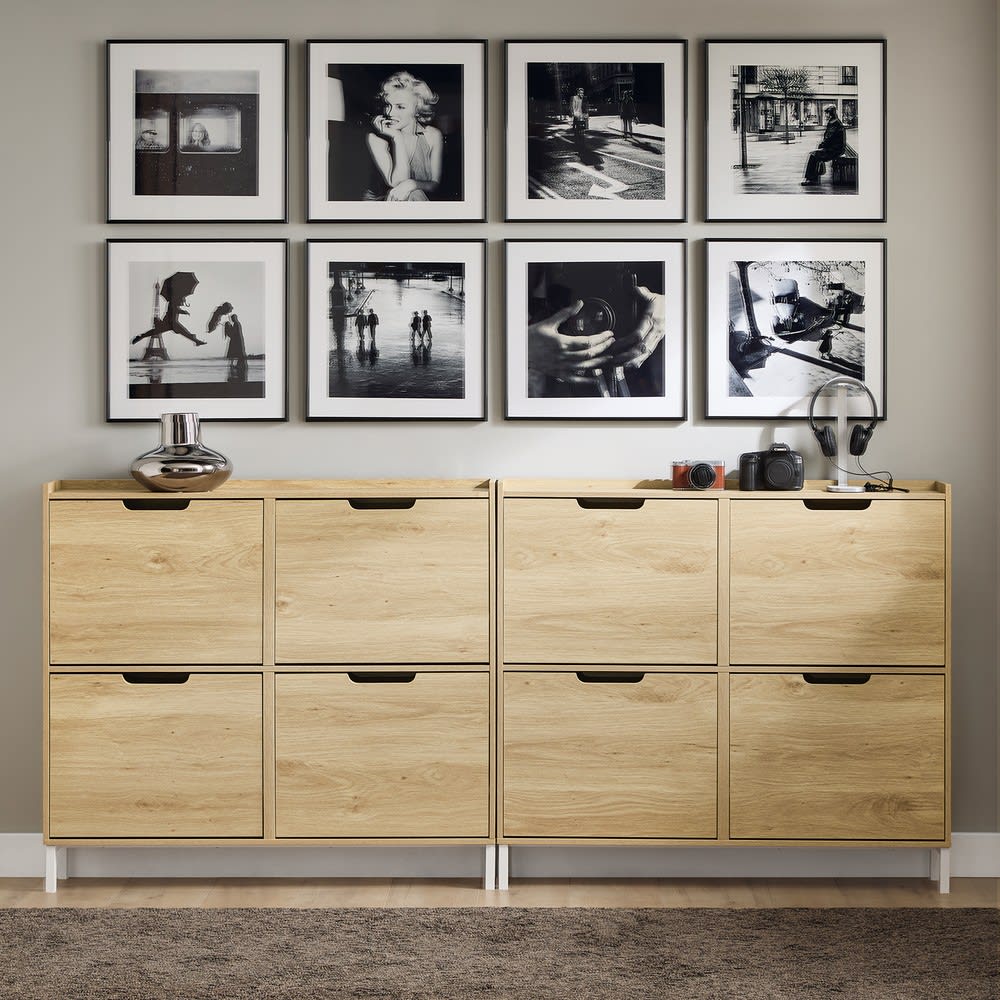 Schuhschrank mit 4 türen 100x19x91cm nordisch - Maisons Du Monde