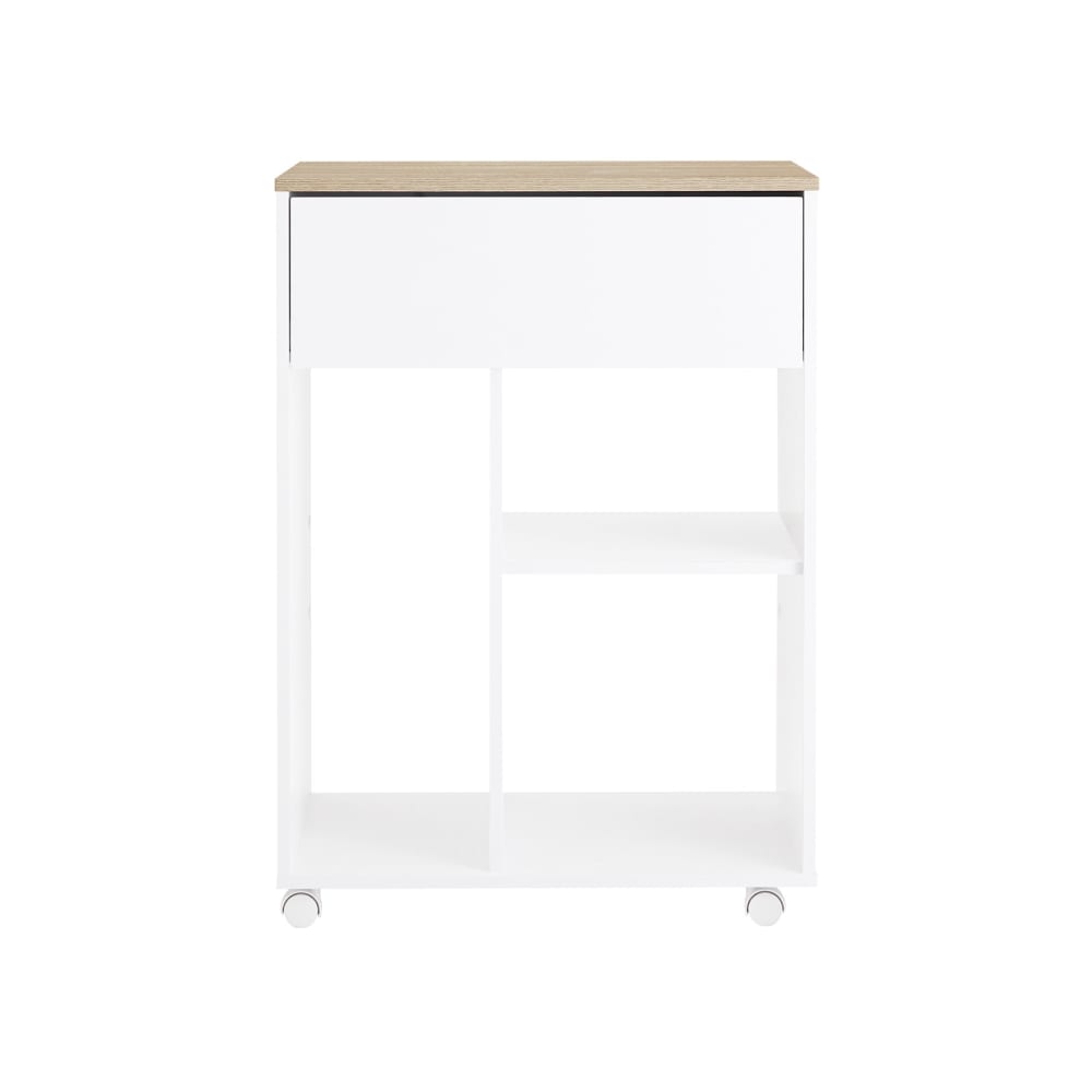mesa de impresora con ruedas color blanco 63 x 83 x 42 cm