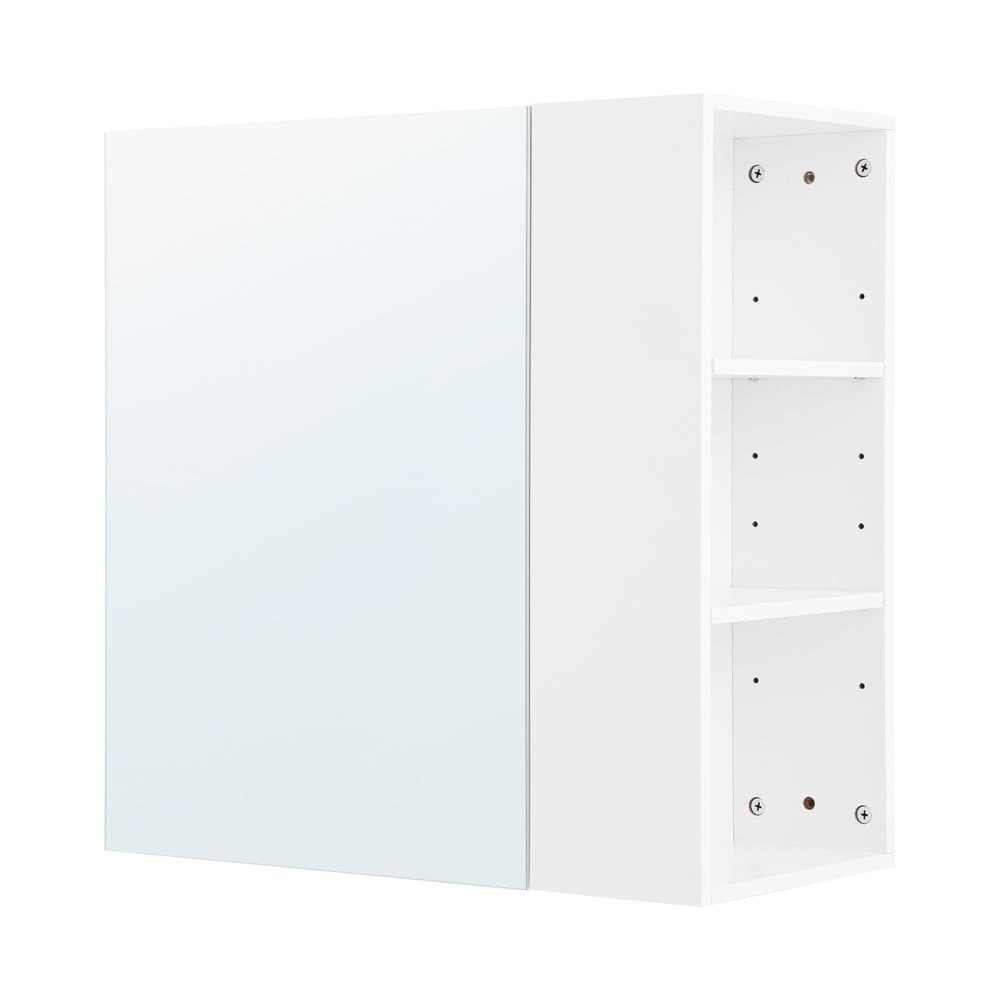 Armoire murale avec miroir avec 1 porte et 3 compartiments latérals