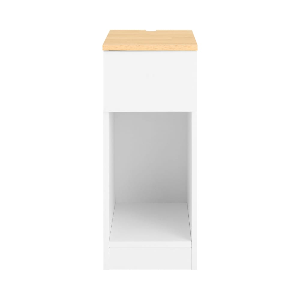 SoBuy Nachttisch mit Schublade Platzsparender Tisch aus MDF(E1) PB(E1) Weiß Weiß Spanplatte