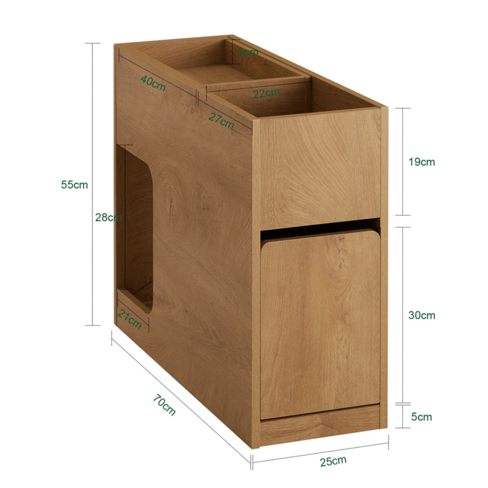 Bout de canapé effet bois avec 1 plateau amovible