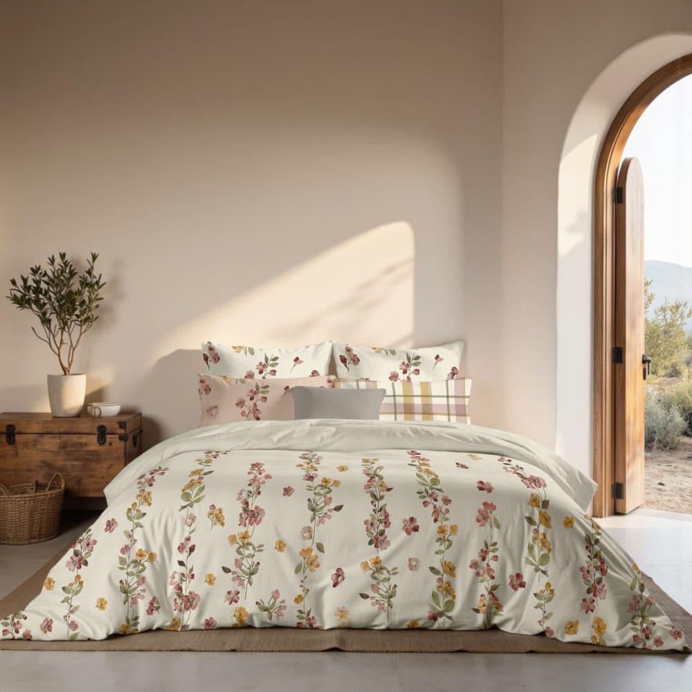 Housse de couette en popeline 300 fils multicolore 240x220 cm