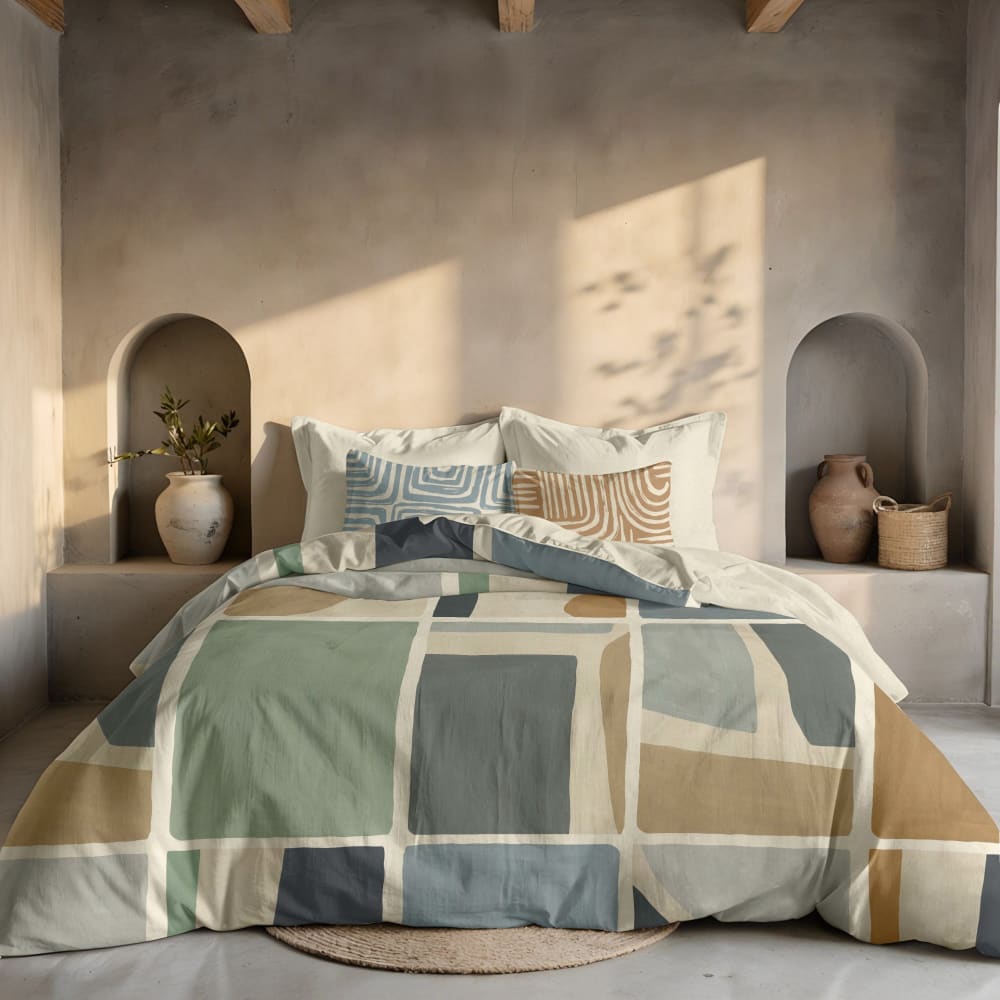 Housse de couette en popeline 300 fils multicolore 290x240 cm - Maisons du Monde