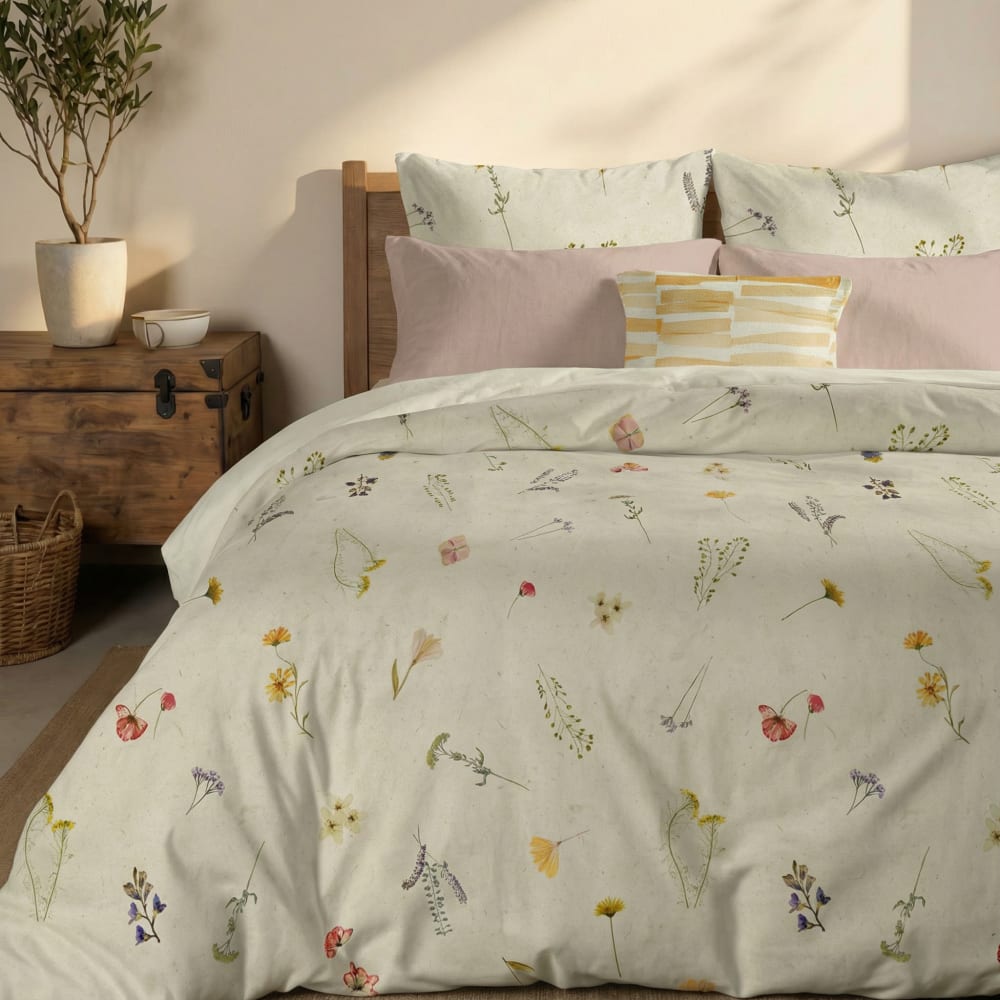 Housse de couette en popeline 300 fils multicolore 140X200 cm